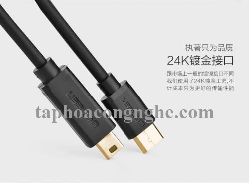 Ugreen 30184 0.5M màu Đen Cáp TypeC (3.1) sang Mini USB US153 30030184